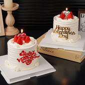 情人节快乐蛋糕装 饰亚克力插牌2.14情侣表白love you爱心蜡烛插件