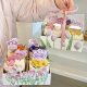 38女神节郁金香四宫格包装 饰三八女王节甜品手提盒蛋糕盒 盒蛋糕装