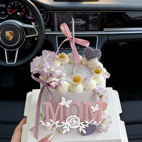 母亲节鲜花蛋糕装饰英文mom