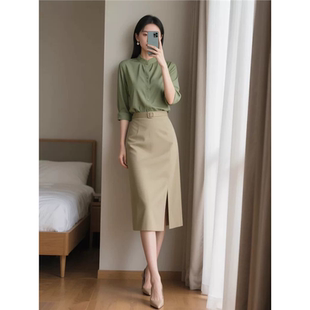 春秋季新款女装时尚穿搭港风复古轻熟风两件套装半身裙子女士通勤