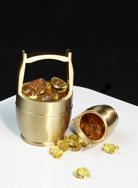 琉璃水晶元宝摆件装瓶装罐桶缸盘配件金元宝小摆件客厅居家装饰品