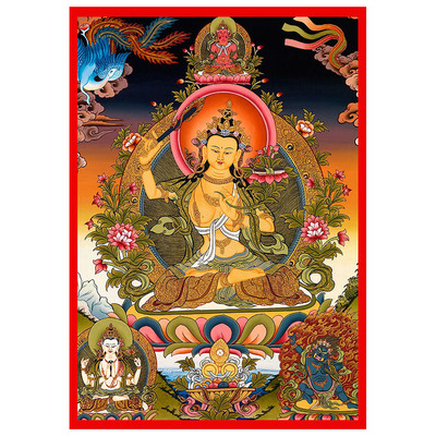 文殊菩萨画像高清随身唐卡相纸
