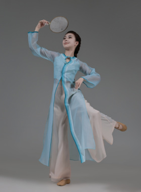 古典胶州成人舞蹈服学生定制中国舞练功演出服装舞台剧目新款套装