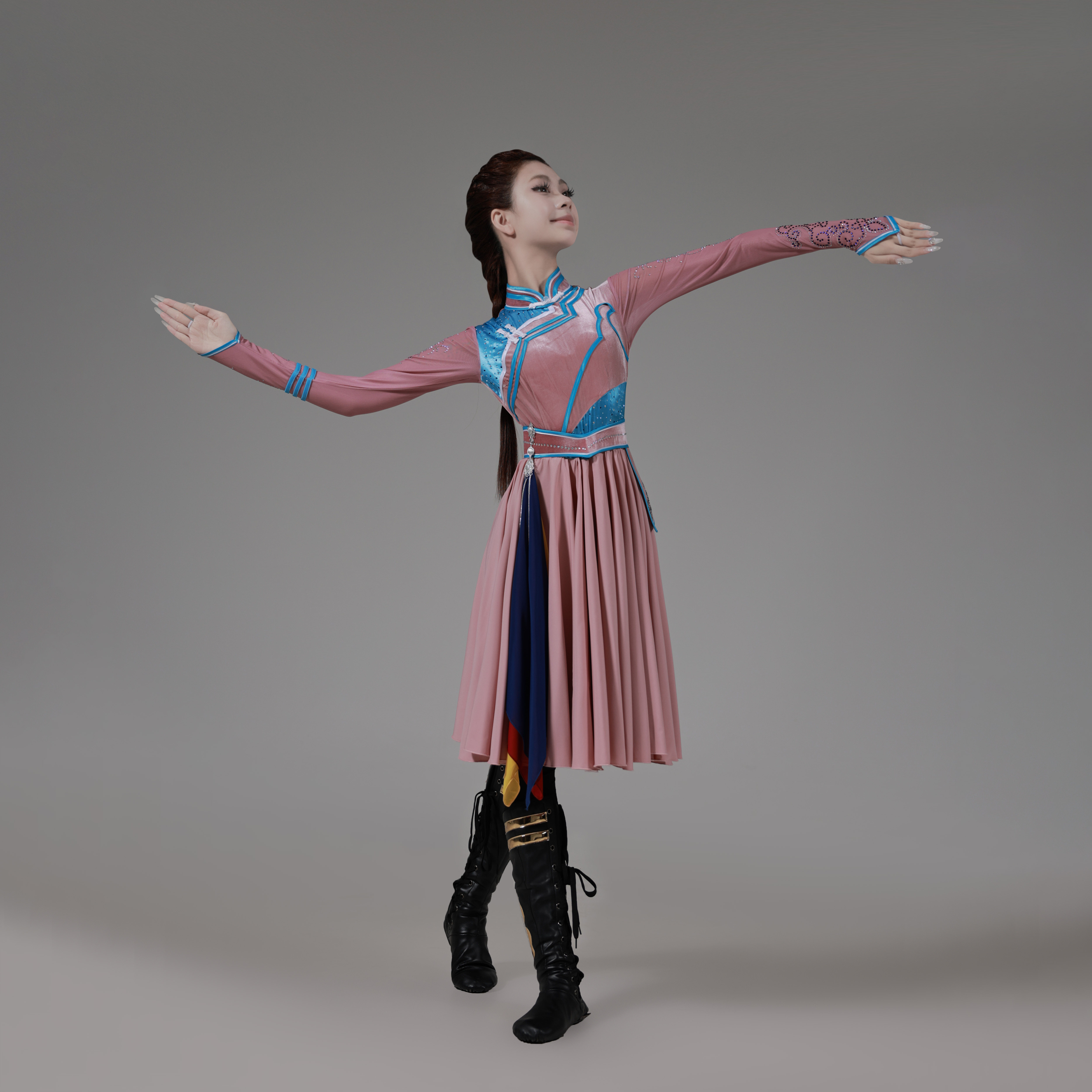 短款蒙古族新款女学生艺考剧目舞蹈服成人定制少数民族舞蹈表演服