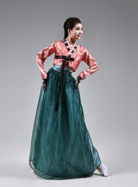 朝鲜族民族风女款服装舞台演出表演服饰学生新款定制艺考剧目裙装