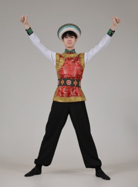 恩施土族传统民族服装男款舞蹈服
