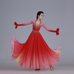 新疆少数民族维族剧目比赛舞蹈服饰维吾尔族女生大摆裙艺考表演服