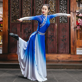 民族风舞台表演出艺考服装 新款 定做 民族舞蹈演出服装 定制蒙古女款