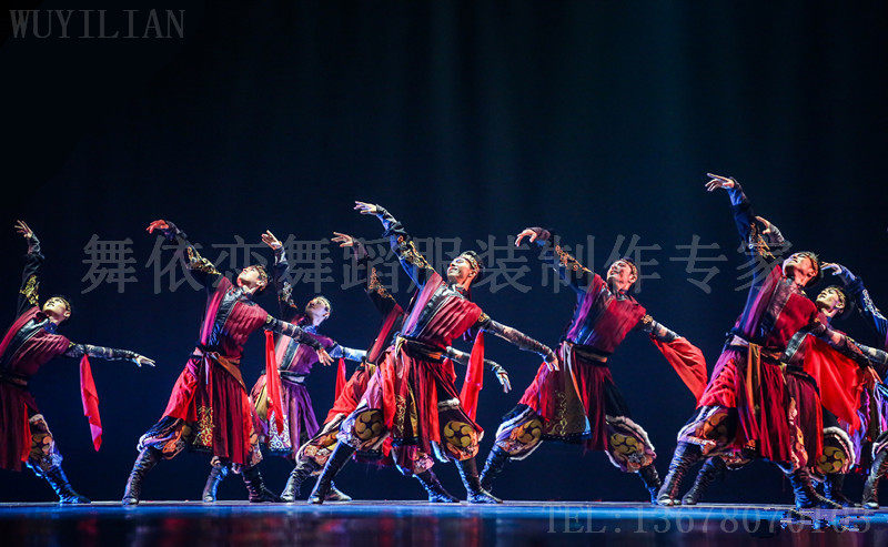 荷花奖《遥远的路》民族舞蹈舞台演出服装定做蒙古族男子群舞剧目