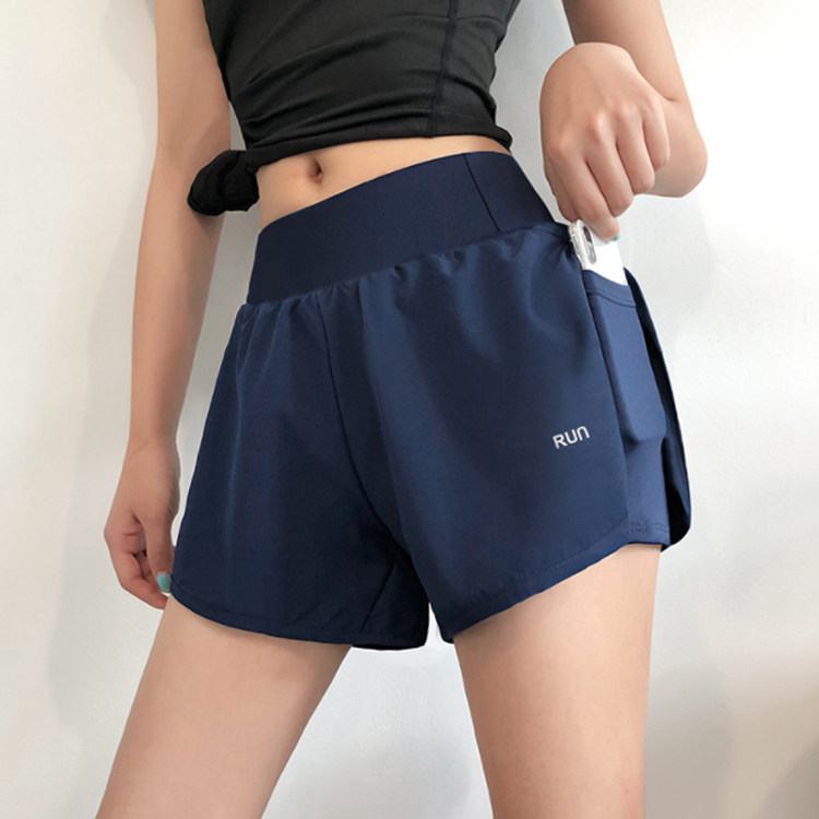 运动短裤女高腰防走光健身瑜伽裤宽松休闲外穿跑步速干薄款热裤夏