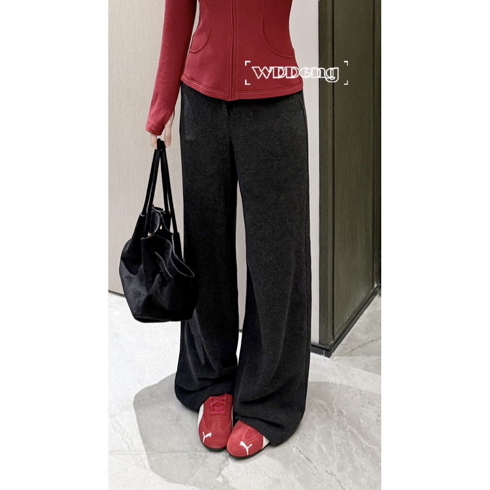 王等等【出境裤王】2025秋冬款原创加绒立体感磨毛长裤U225K16822