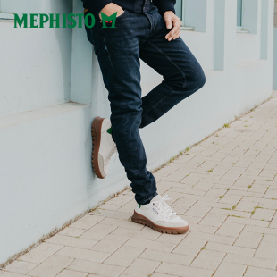 拼接潮鞋 真皮百搭运动休闲鞋 FLYNN 马飞仕图舒适手工鞋 MEPHISTO