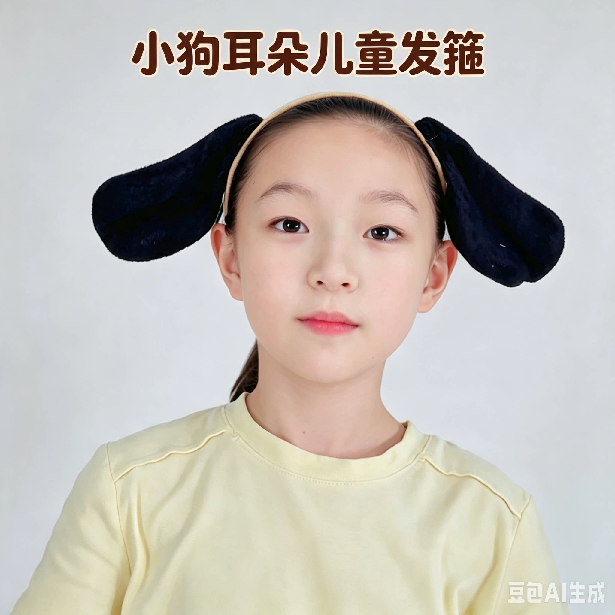 儿童兔子耳朵发箍女童毛绒可爱小白兔黑兔小猫咪卡通cos头饰