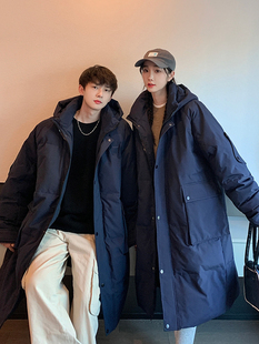 冬季羽绒服男女情侣中长款宽松工装派克服保暖潮牌大码过膝外套