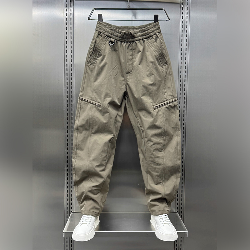 高端2025秋季拉链弯刀工装裤男美式宽松直筒户外百搭休闲哈伦裤潮