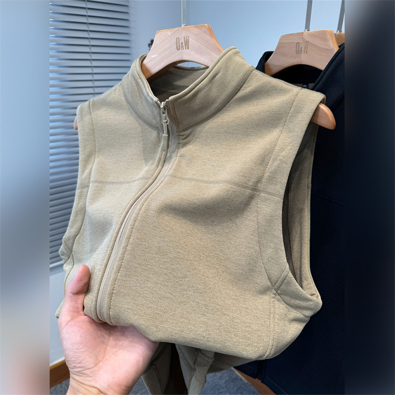 2025新款秋冬季奥利绒加绒加厚马甲男款运动休闲背心青年无袖坎肩