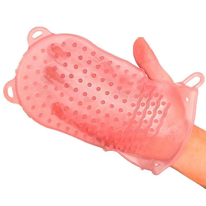 硅胶经络按摩刷软疏通美容院精油SPA手套式五行瘦身肩背腹部全身