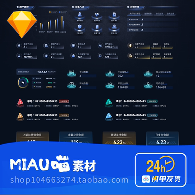 Sketch格式可视化大屏通用组件翻牌器图标标题边框图表底座50+个