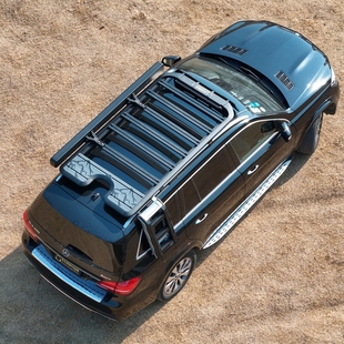 适用奔驰GLS行李架车顶架车顶平台 ML350 400专用旅行架折叠爬梯