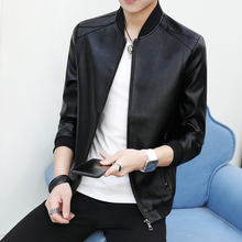 皮衣男春秋季2019新款修身韩版潮流帅气机车服男士皮夹克2020外套