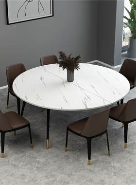 折叠桌圆台面 经济简约型圆桌面 圆形圆桌白色轻奢简单经济型餐桌