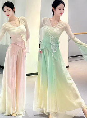 古典舞练功服纱衣舞蹈服2025新款秋冬绝美中国舞表演出服全套仙气
