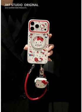 2026支点壳红色猫新年适用苹果17promax手机壳iphone16新款15Pm防摔14Pro好运保护Magsafe磁吸17带支架透明壳