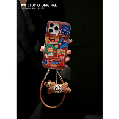 苹果17腊肠狗彩色手机壳