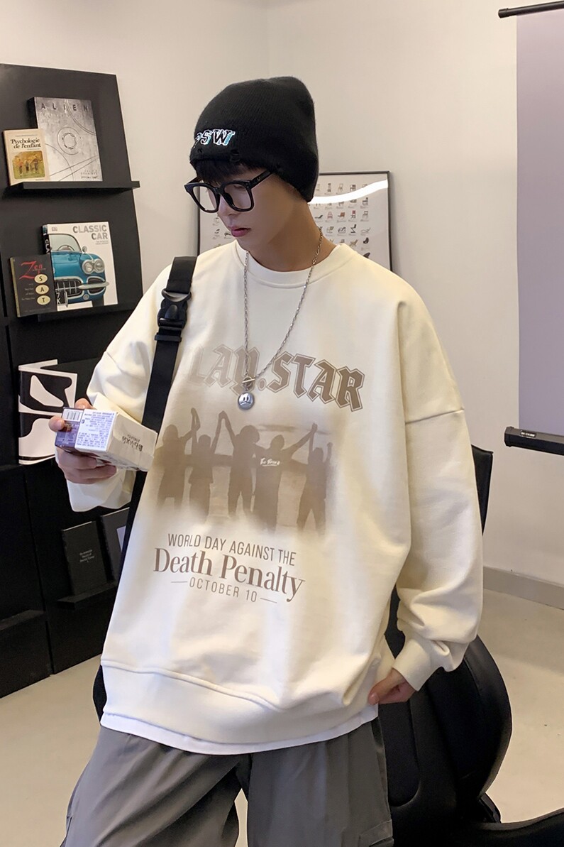 2025秋季节克莱因蓝港风情侣套头印花卫衣男DL304-P48,男装卫衣,星座912-1（原星座914-5）