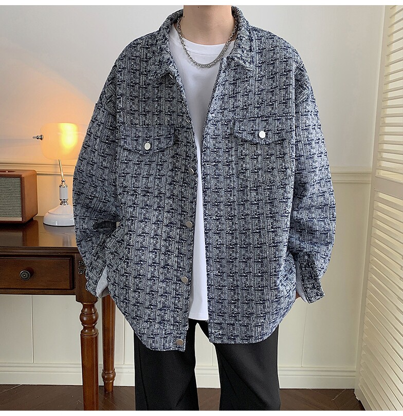 2025秋季新款港风宽松版型高级小香风夹克外套男JK535-P80108,男装夹克,星座912-1（原星座914-5）