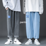 秋季新款个性印花牛仔束脚阔腿牛仔裤XZ911-1-NZ322-P4068，男装牛仔裤，星座912-1（原星座914-5）