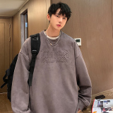 2025春季港风麂皮绒钢印立体印花卫衣男Y301-P40，男装卫衣，星座912-1（原星座914-5）