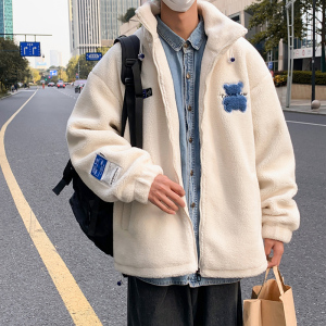 2025冬季高品质直播得物港风羊羔毛棉衣外套男Y8017-P115图片