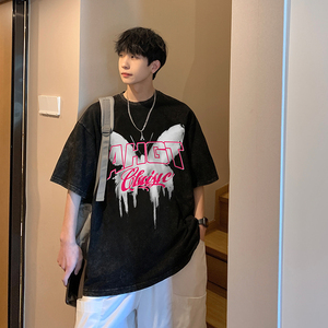 2025夏季港风水洗高品质蜡染短袖男XS002-P3558图片
