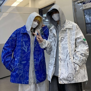 2025秋季新款港風(fēng)大碼情侶學(xué)生假兩件夾克外套男JK305-P85118圖片