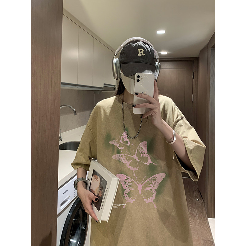2025夏季学生宽松半袖纯棉短袖港风水洗男短袖XS006-P3558,男装T恤,星座912-1（原星座914-5）