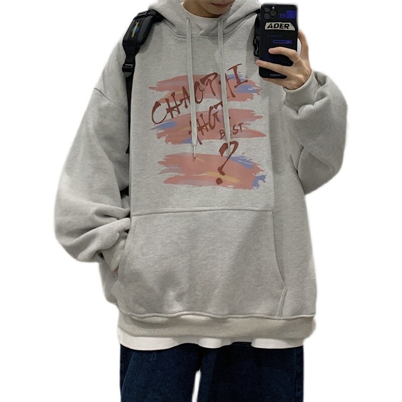 2025春季新款袋鼠兜情侣印花连帽套头港风卫衣男VE001-P4058,男装卫衣,星座912-1（原星座914-5）