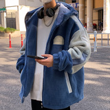 2025冬季港风新款高品质羊羔毛情侣学生棉衣外套男Y8015-P115，男装棉衣，星座912-1（原星座914-5）