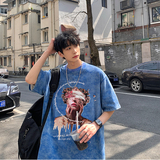 2025夏季港风重磅水洗蜡染高品质短袖男XS003-P3558，男装T恤，星座912-1（原星座914-5）