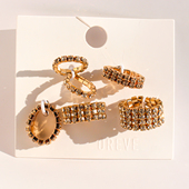 六组套装 21原单饰品欧美时尚 排钻弹力圈戒指女气质叠戴关节戒157