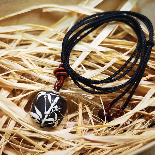 雪竹天然大漆非遗手工绘制定制吊坠