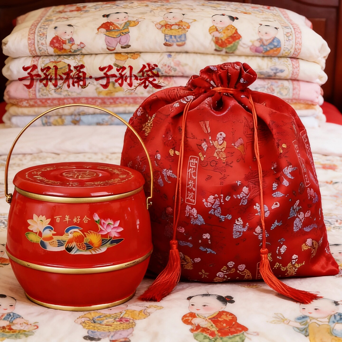 婚礼纪包邮结婚子孙宝桶塑料子孙桶马桶子生桶聚宝桶新娘陪嫁用品