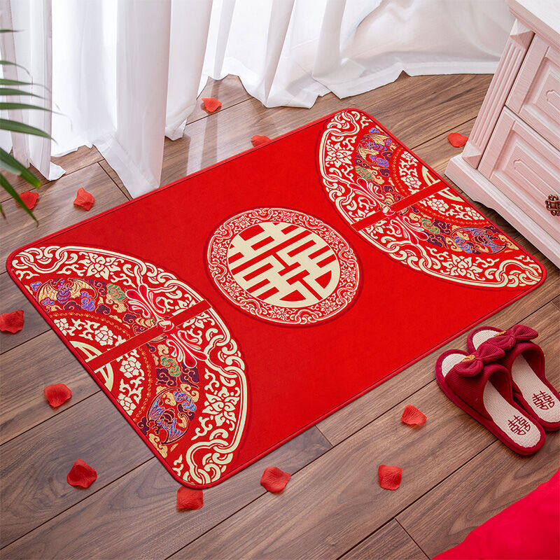 创意结婚庆用品新房装饰玄门喜字脚垫婚房布置门地垫卧室进门地毯,居家布艺,家用脚垫,淘宝优惠券,粉丝福利购,淘宝优惠卷