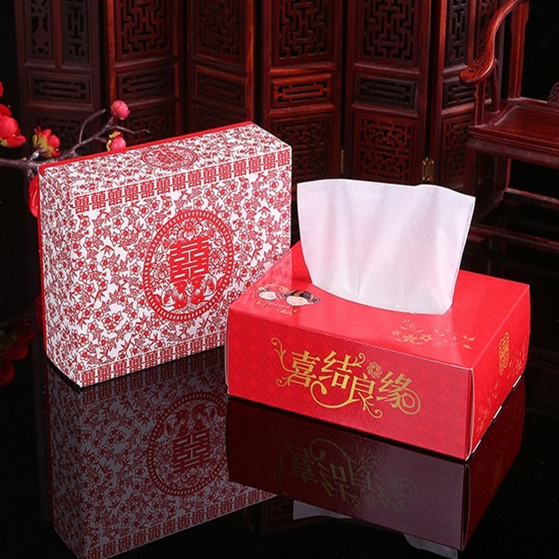 结婚宴个性风喜庆纸巾盒