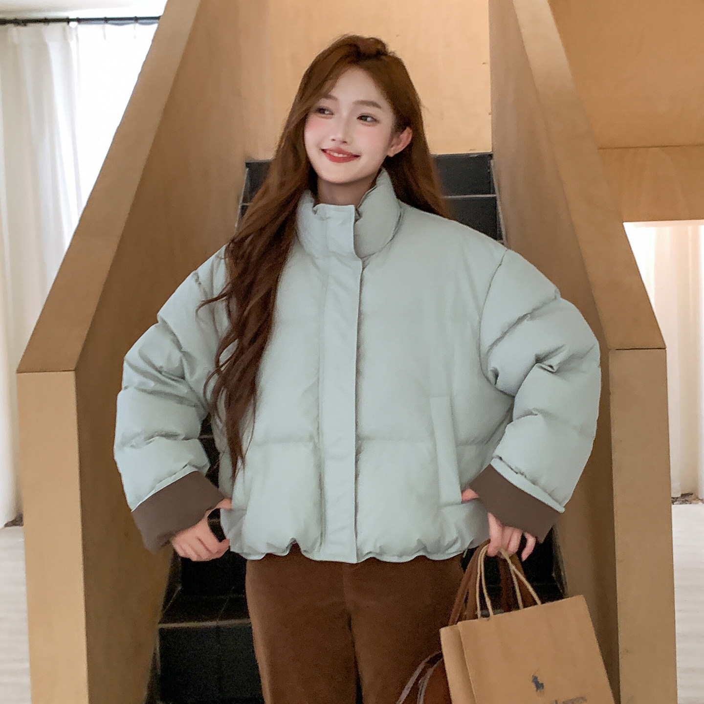 ！现货！2025新款撞色羽绒服213A-2527P180K288,女装羽绒服,浙宝213A