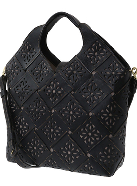 日本代购直邮 genten 新款休闲镂空牛皮单肩包/手提包