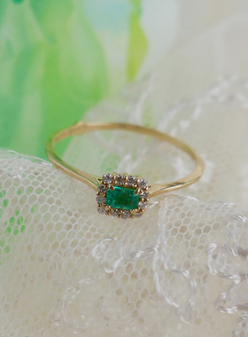 日本代购直邮 e.m. 日本小众饰品 新作 宝石镶嵌戒指 k18