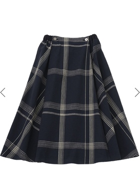 日本购 pallas palace 格纹半裙 棉麻 26/1