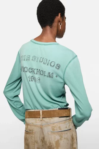 日本购 acne studio圆领长袖T恤26/5 不退换 logo字母做旧