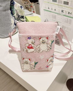 日本购在途 Feiler3月新款 粉色双熊 毛巾包斜挎